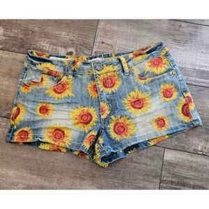 Sunflower Painted Denim Shorts HOT KISS Size 7